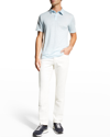 Onia Men's Solid Linen Polo Shirt In Dusty Blue