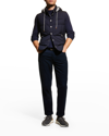 Brunello Cucinelli Men's Hooded Down Vest In Cbq48 Ocean Blue