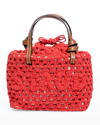 Staud Ria Crochet Top-handle Bag In Tomato
