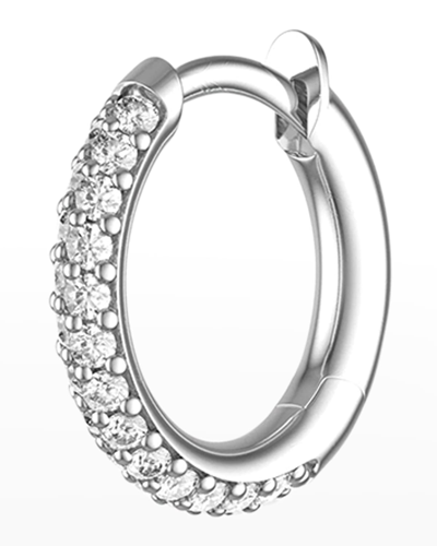 Spinelli Kilcollin Men's Pave White Gold Gris 9mm Micro Hoop Earring With Diamonds, Single