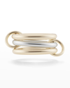 SPINELLI KILCOLLIN MEN'S TAURUS SG 3-LINK RING IN 18K YELLOW GOLD AND STERLING SILVER