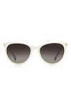Polaroid 53mm Polarized Round Sunglasses In Beige / Brown Grad Polz