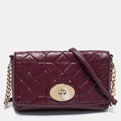 Pre-owned Coach Burgundy Quilted Leather Crosstown Crossbody Bag