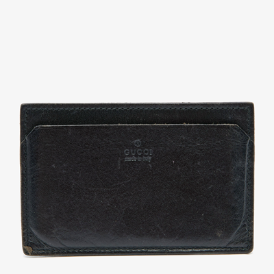 Pre-owned Gucci Black Leather Card Holder