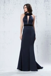 Jean Fares Couture Fit And Flare Gown With Illusion Bodice