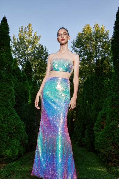 Rvng Couture Margaux Rainbow Sequin Gown