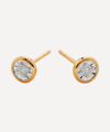 MONICA VINADER 18CT GOLD PLATED VERMEIL SILVER DIAMOND ESSENTIAL STUD EARRINGS