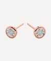 Monica Vinader 18ct Rose Gold Plated Vermeil Silver Diamond Essential Stud Earrings In Rose Gold