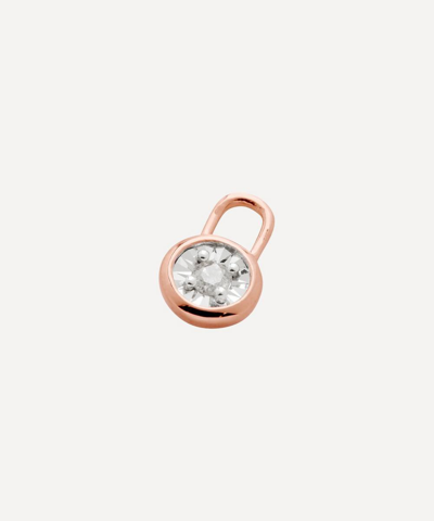 Monica Vinader Diamond Essential Recycled 18ct Rose-gold Vermeil Sterling Silver And Diamond Earring Charm In Rose Gold