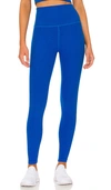 Beyond Yoga At Your Leisure Space Dye High Waist Midi Leggings In Blue