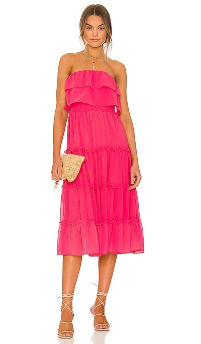 1.state Strapless Midi Dress In Pink