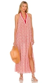 Poupette St Barth Nava Floral Cotton Maxi Dress In Pink