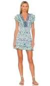 Poupette St Barth Women's Camila Floral Tiered Ruffle Minidress In Blue