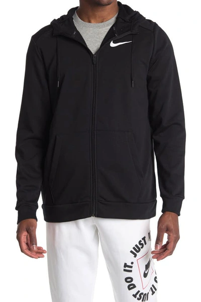 Nike Dry Fit Front Zip Jacket In Black/white