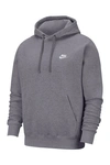Nike Men's  Sportswear Club Fleece Pullover Hoodie In Charcoal Heather/anthracite/white