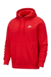Nike Solid Color Hoodie With Maxi Patch Pocket In Unvred/white