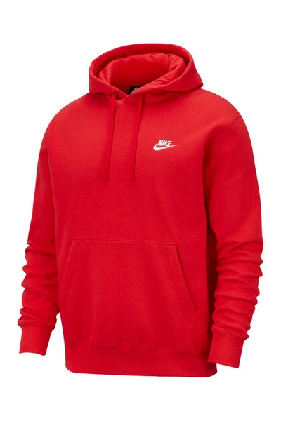 Nike Men's  Sportswear Club Fleece Pullover Hoodie In University Red/white