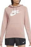 Nike Sportswear Essential Pullover Hoodie In Rose Whisper/white