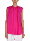 Alexander Mcqueen Silk Blouse In Fucsia