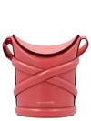 Alexander Mcqueen Curve Bucket Bag With Embossed Logo In Pink