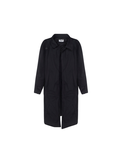 Balenciaga Raw-edge Trench Coat In Black