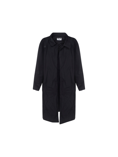 Balenciaga Raw-edge Trench Coat In Blue