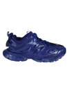 Balenciaga Women's Track 2 Clear Sole Low Top Sneakers In Blue Patent Metal