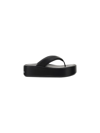 Balenciaga Rise Leather Platform Flip Flops In Black White