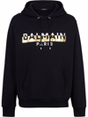 Balmain Logo Hooded Sweatshirt Men In Black