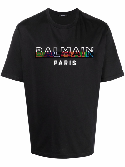 Balmain Men's Black Cotton T-shirt