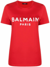 BALMAIN BALMAIN WOMEN'S RED COTTON T-SHIRT