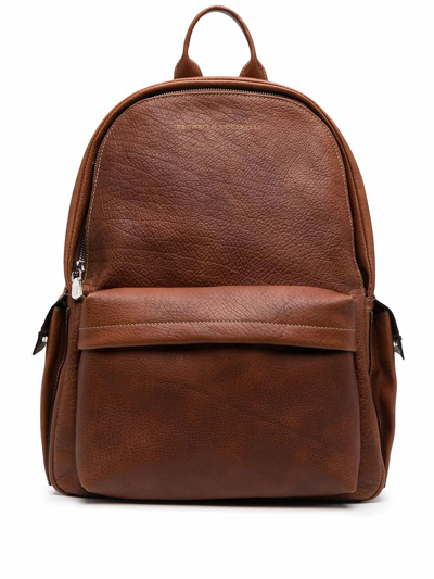 Brunello Cucinelli Brown Leather Multipocket Backpack