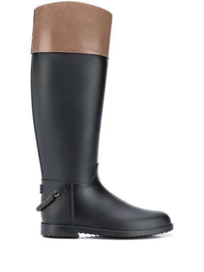 Brunello Cucinelli Women's Black Rubber Boots | ModeSens