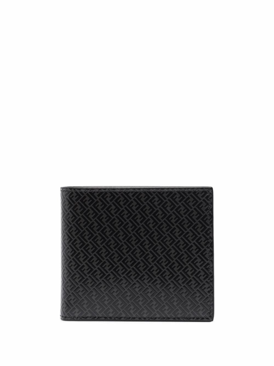 Fendi Roman Leather Bifold Wallet In Black