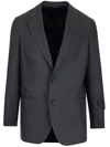 Fendi Logo Embroidered Single-breasted Blazer In Blue