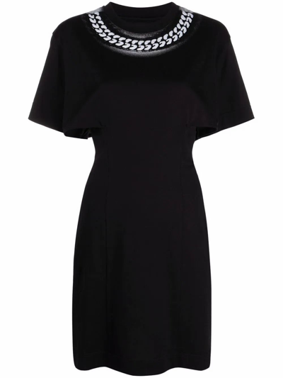 Givenchy Dress With 3d Chain Print In Black