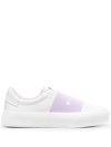 Givenchy White & Purple City Sport Sneakers In White