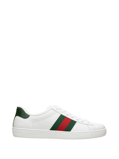 Gucci White Ace Leather Sneakers In Default Title