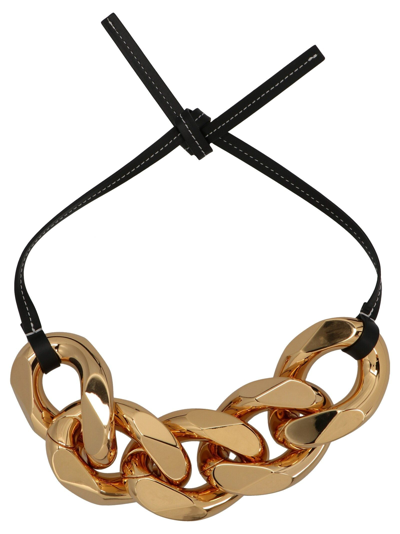 Jw Anderson J.w. Anderson Large Chain Strap Necklace In Metallic