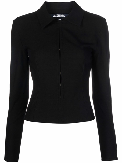 Jacquemus Women's  Black Viscose Shirt