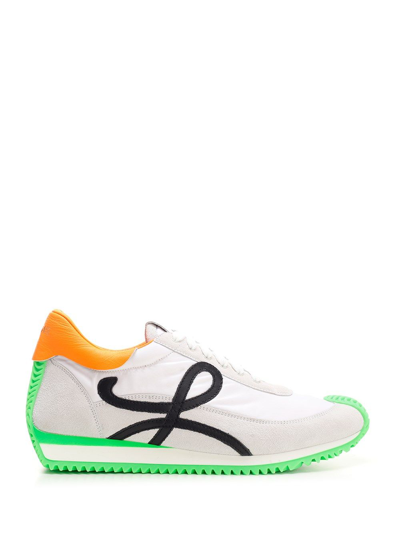 Loewe Flow Runner Sneakers In Leather And Nylon In White