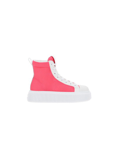 Miu Miu Sneakers In Rosa Fluo+bianco