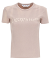 Off-white Logo T-shirt In Nude