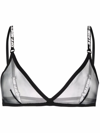 Off-white Logo Band Mesh Bra In Black