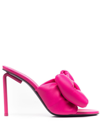 Off-white Bow High Allen Pointed Sandals In Fuchsia
