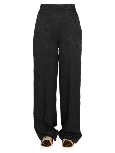 Palm Angels Wide Leg Trousers In Nero