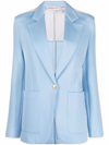 Palm Angels Light Blue Side-stripe Buttoned Blazer In Light Blue