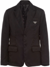 Prada Logo-plaque Single-breasted Blazer In Black