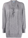 PRADA PRADA WOMEN'S GREY CASHMERE SWEATER