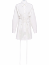 Prada Bedrucktes Minikleid Aus Popeline In White